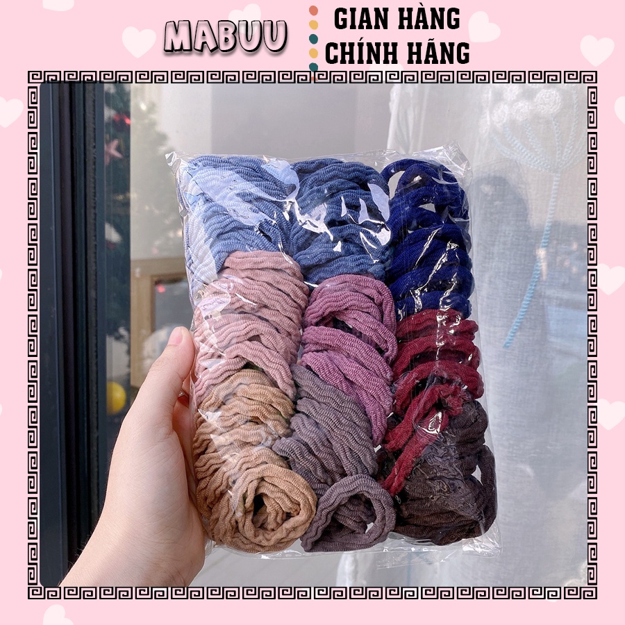 [Mã FAMARAL1 giảm 10K đơn 50K]Túi 100 dây chun cột tóc nhún bản to bền đẹp 1040