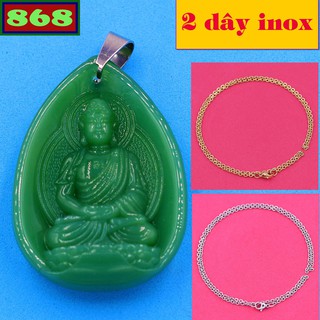Mặt Phật Dược sư đá xanh 4 cm