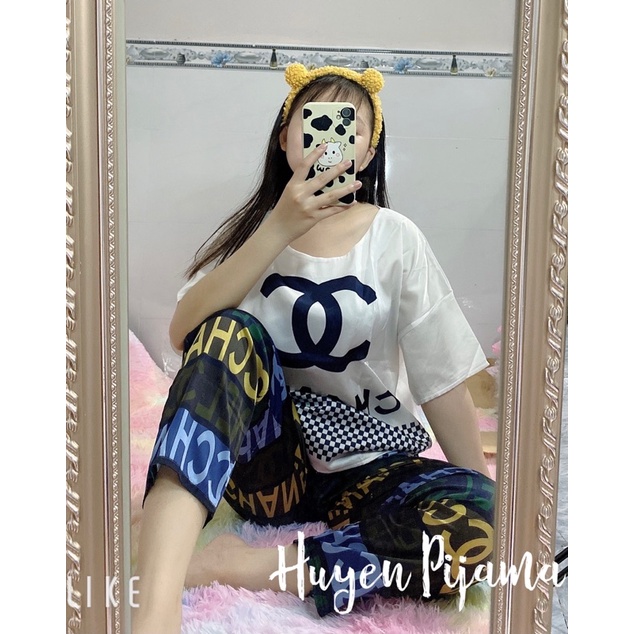 Đồ bộ pijama set tay ngắn cổ tròn lụa satin | BigBuy360 - bigbuy360.vn