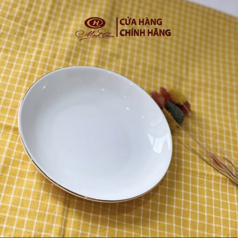 Đĩa sâu lòng viền vàng Kiểu dáng Hàn Quốc - Thương hiệu Minh Châu - Vỡ 1 đổi 1