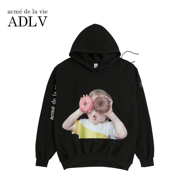 Áo khoác Hoodie họa tiết ADLV dáng rộng thời trang Hàn Quốc cho nam nữ