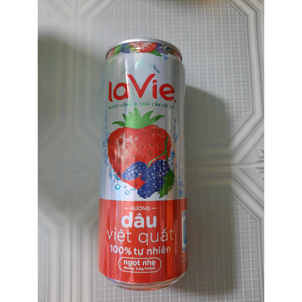 Nước Giải Khát Có Ga Lavie Hương Chanh Bạc Hà, Đào Cam, Dâu Việt Quất Lon 330Ml