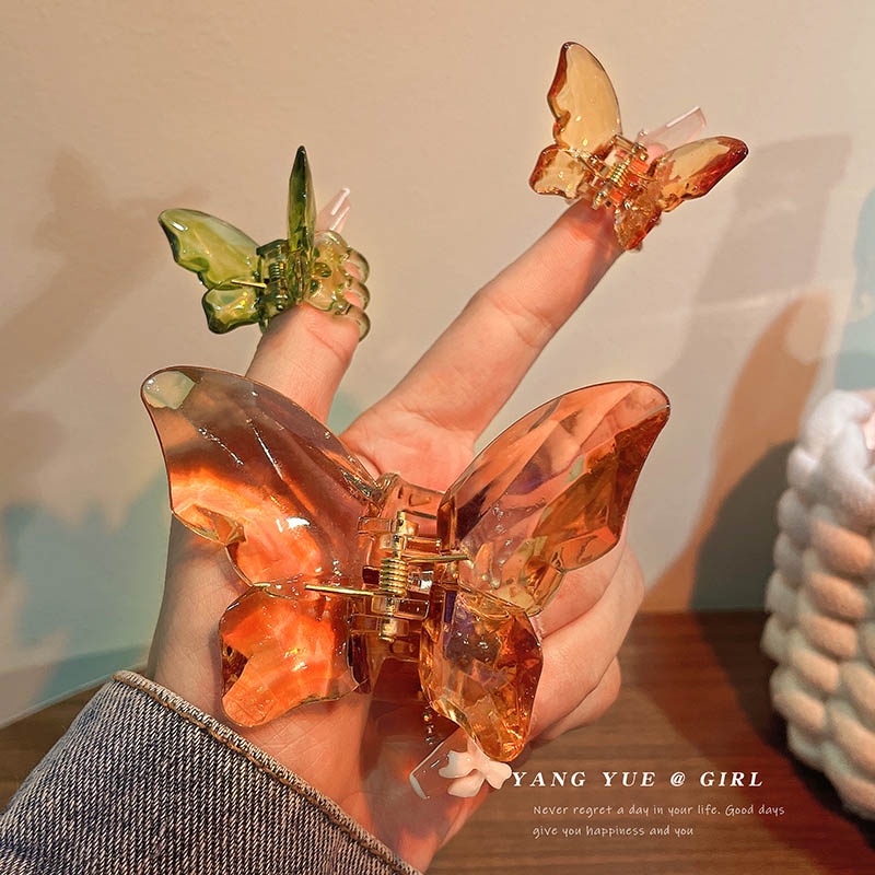 Kẹp Tóc Hình Bướm Trong Suốt Thời Trang Mùa Hè Cho Nữ