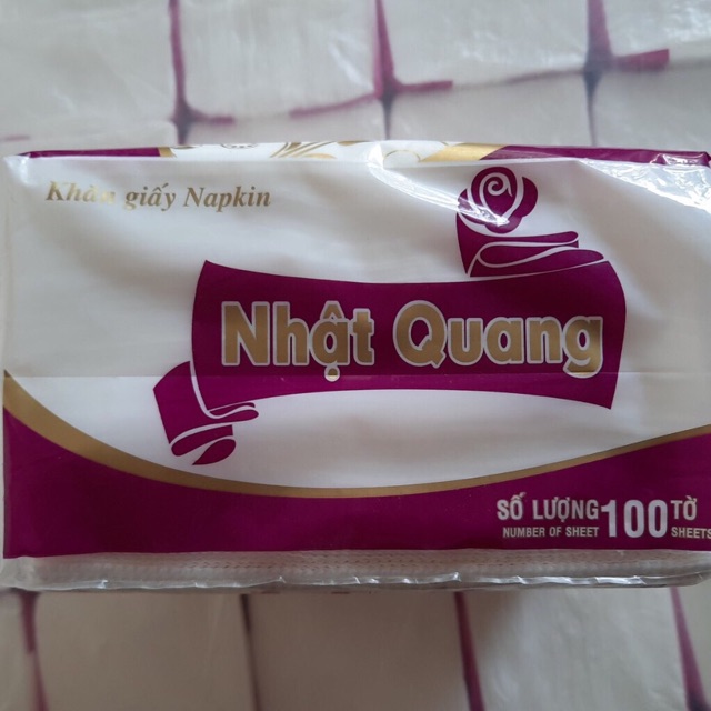 GIẤY ĂN VUÔNG NHẬT QUANG 100 TỜ/GÓI