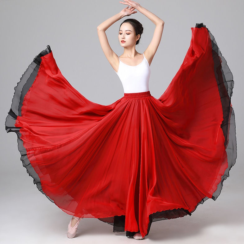 Chân Váy Xòe Hai Lớp Phong Cách Dân Tộc Trung Hoa Cổ Điển 720 Độ