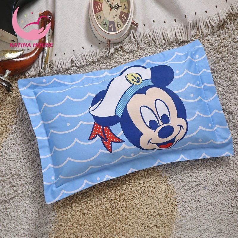 Gối trẻ em cotton 100% size 30x50 cm, gối cho bé đi học mẫu giáo mầm non Giá rẻ