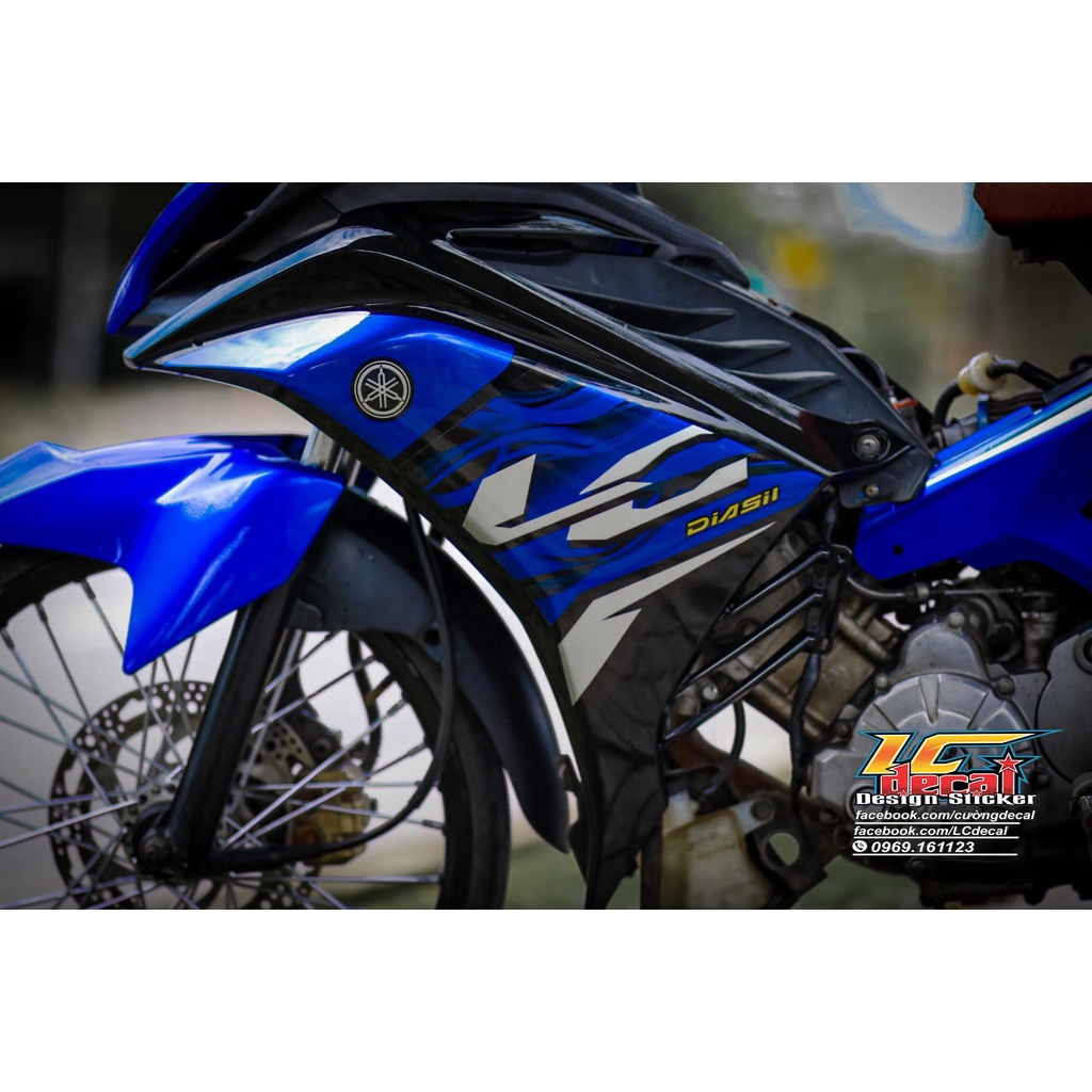 TEM RỜI mẫu LC 2022 cho Exciter 135 xanh Gp đen - chuẩn form xe - không bay màu