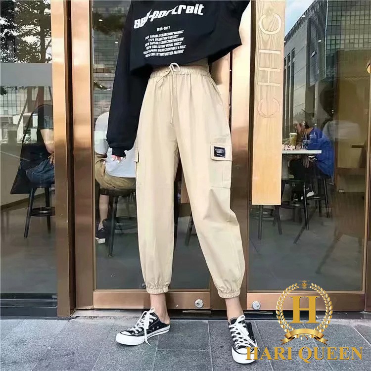 Quần kaki nữ túi hộp logo HARIQUEEN