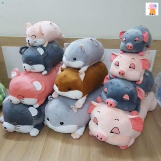 Gấu Bông Lợn heo mắt hồng - chuột sóc - chuột hamster💝FREESHIP🍅Chất liệu vải nhung mềm mịn nhồi bông gòn sạch
