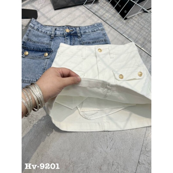 Chân váy jean túi khuy hàng QCL1