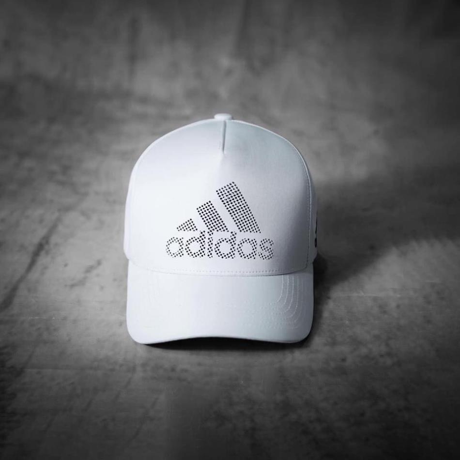 Nón lưỡi trai bít đuôi logo Adidas chất vải cotton Hàn Quốc cao cấp, nón kết thẻ thao mã A1A00 màu trắng xám xanh nhạt