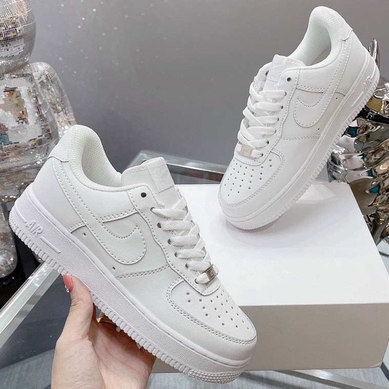 Giày Thể Thao Nữ Nam Air Force 1 Cổ Thấp, Giày_Nike AF1 Trắng Full Hàng Siêu Cấp
