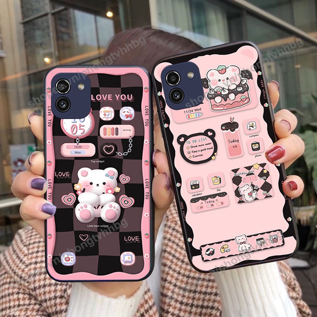 Ốp lưng Samsung A03 / A03 Core gấu/ thỏ trắng , đồng hồ dễ thương cute cực đẹp