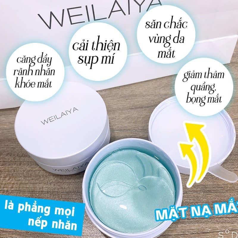 Mặt Nạ Mắt Weilaiya Collagen Giảm Thâm Mờ Nhăn Giúp Vùng Mắt Luôn Căng Bóng Hộp 60 Miếng