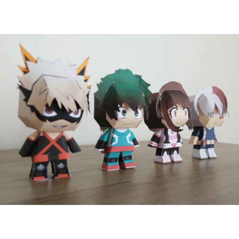 Mô hình giấy anime [My hero academia] chibi Izuku Midoriya,Todoroki Shouto,Bakugo Katsuki,Ochako Ura