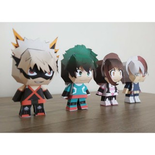 Mô hình giấy anime [My hero academia] chibi Izuku Midoriya,Todoroki Shouto,Bakugo Katsuki,Ochako Uraraka