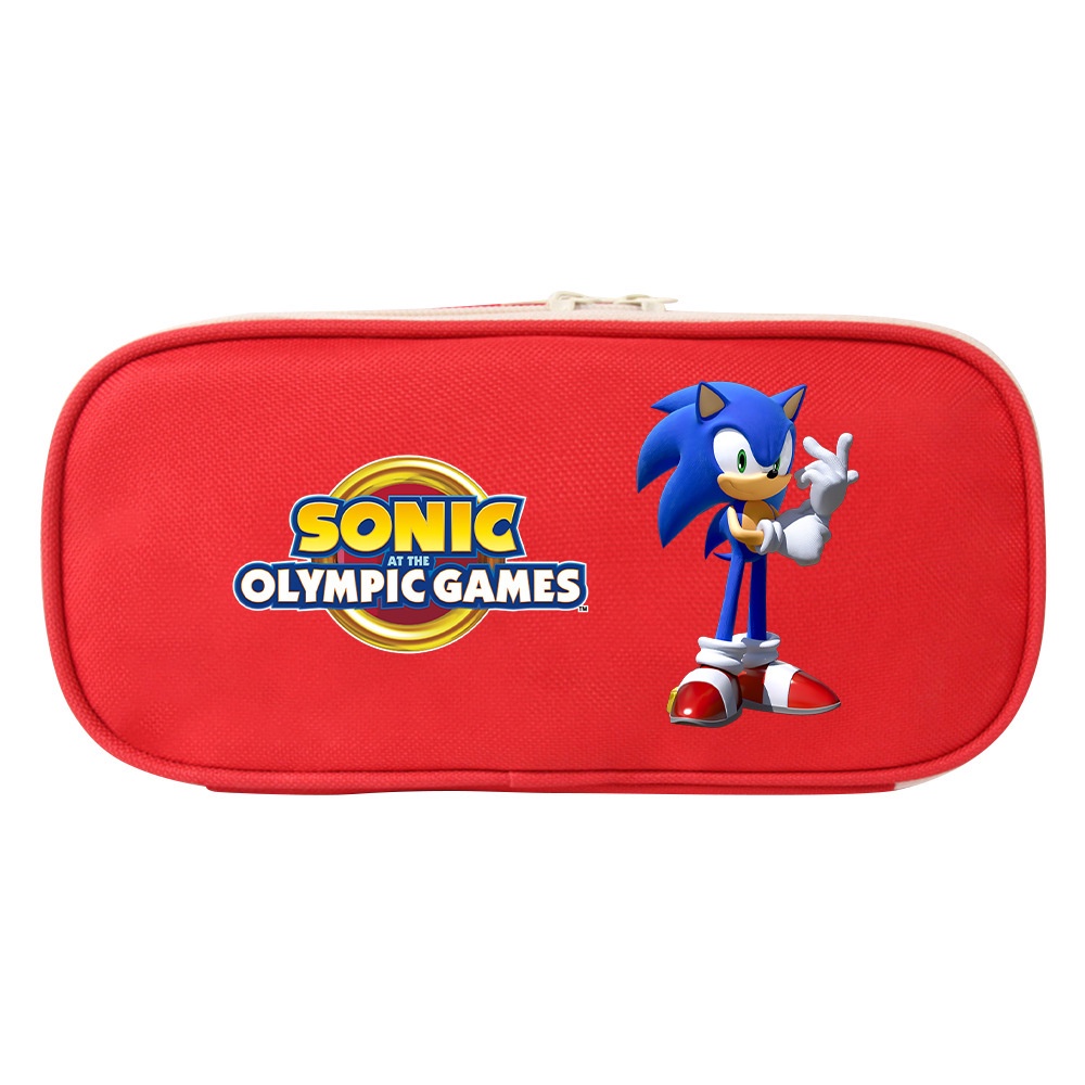 Túi Đựng Bút Vải Canvas Đa Năng Họa Tiết Hoạt Hình Sonic The Hedgehog Cho Học Sinh