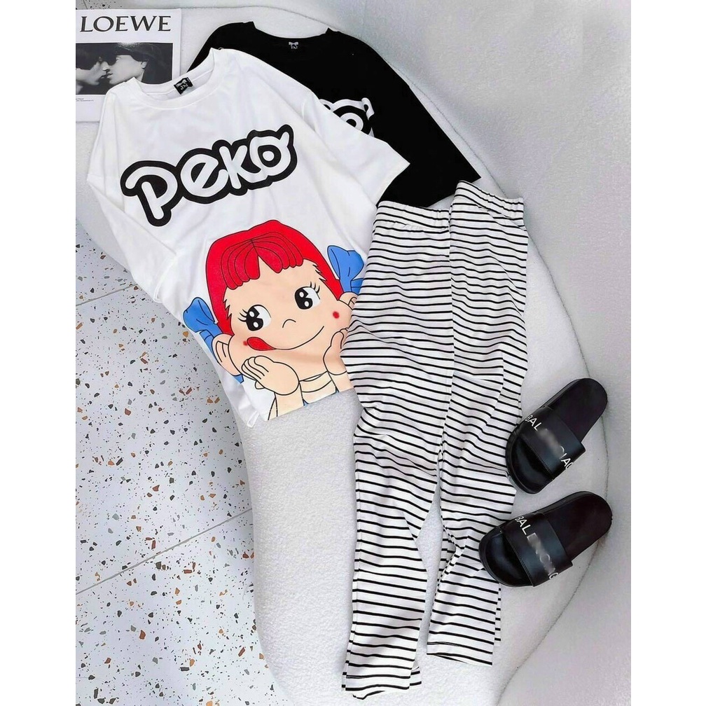 sét bộ quần ôm tixi sọc phối áo in ngắn tay