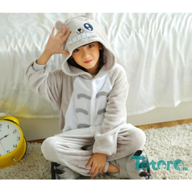 Bộ đồ liền thân Totoro xám nhạt (Người lớn + Trẻ em+ Em bé)