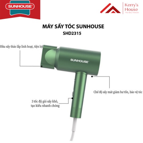 MÁY SẤY TÓC SUNHOUSE SHD2315B XANH 2000W