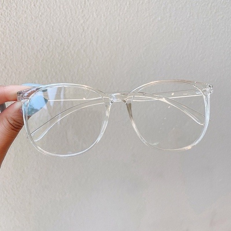 Mắt kính gọng vuông lớn trong suốt thời trang Hàn Quốc