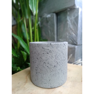 Chậu đá mài trụ tròn 20x20cm màu xám