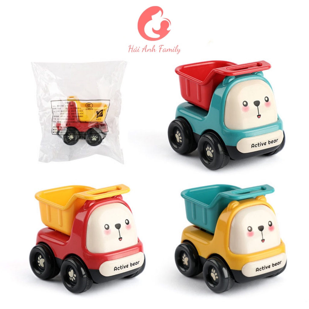 Xe đồ chơi quán tính hình gấu dễ thương, chất liệu nhựa ABS cao cấp an toàn cho bé
