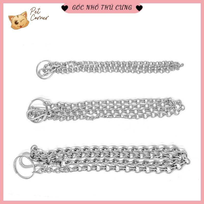 Dây xích chó Song Tâm xích inox cho mèo không gỉ có chống xoắn có nhiều kích thước