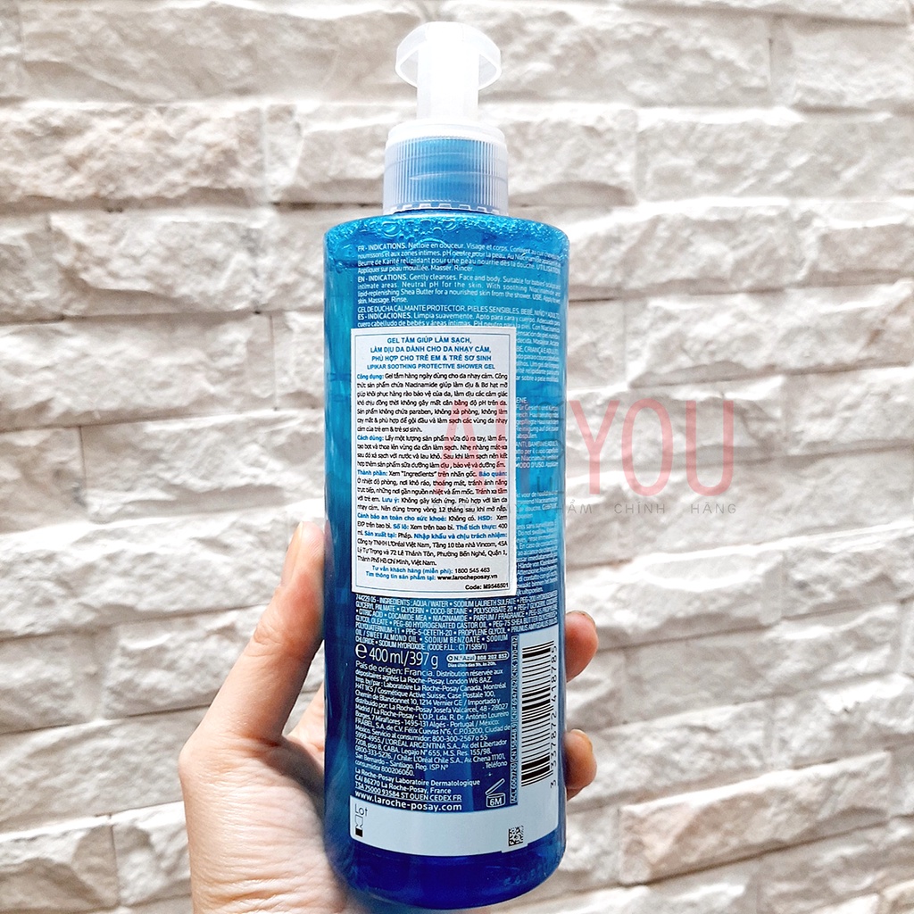 La Roche Posay LIPIKAR Soothing Protecting Shower Gel - Gel tắm làm sạch, làm dịu bảo vệ da nhạy cảm