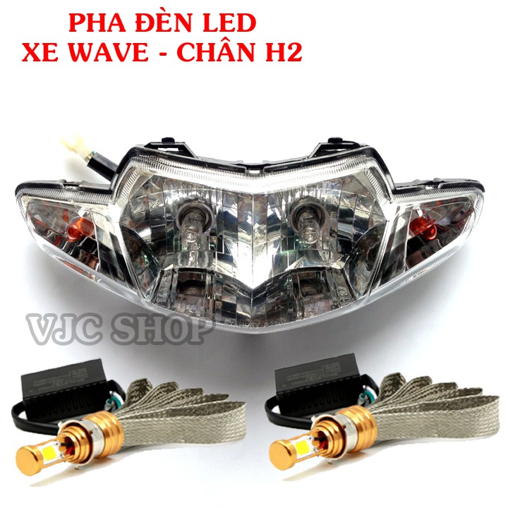 Bộ pha đèn xe Wave Alpha sử dụng bóng LED siêu sáng chân H2