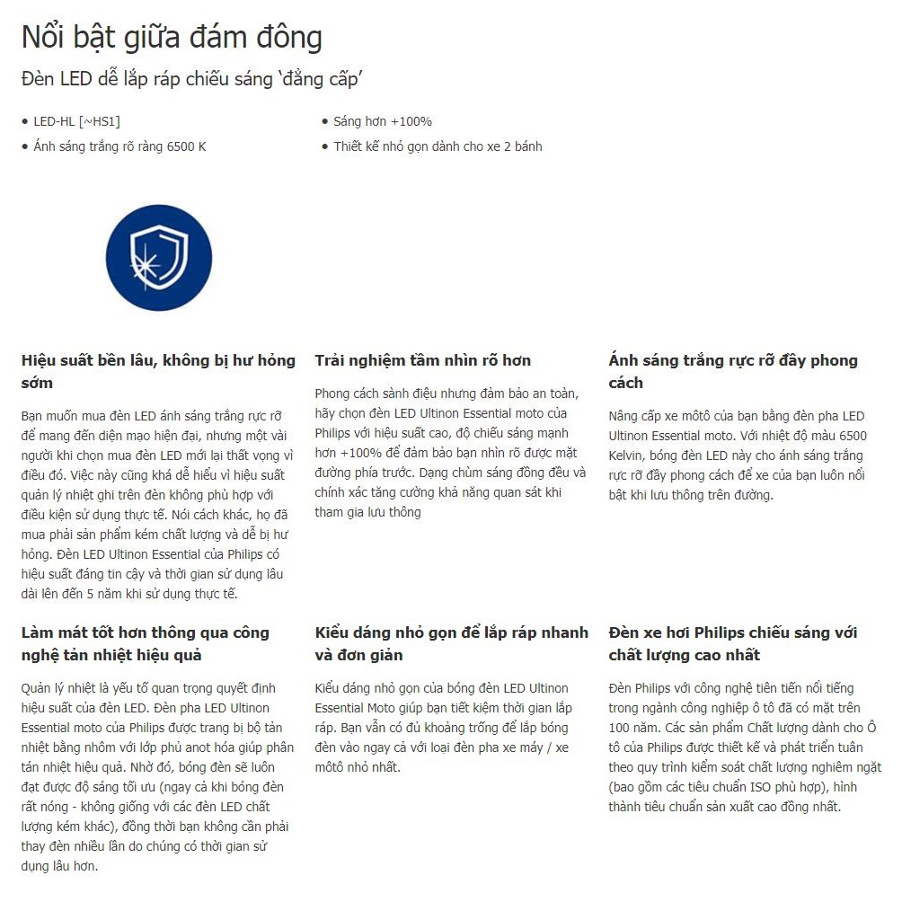 Đèn Xe Máy Philips LED HS1 11636UEMX1 - 12V/6W