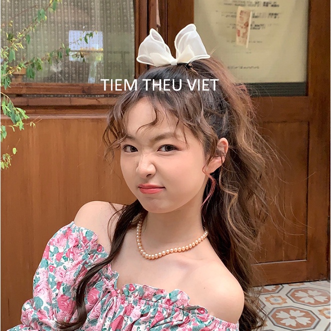 Kẹp Tóc Nơ Lolita sợi lưới Tiệm Thêu Việt  Phong Cách Cổ Tích