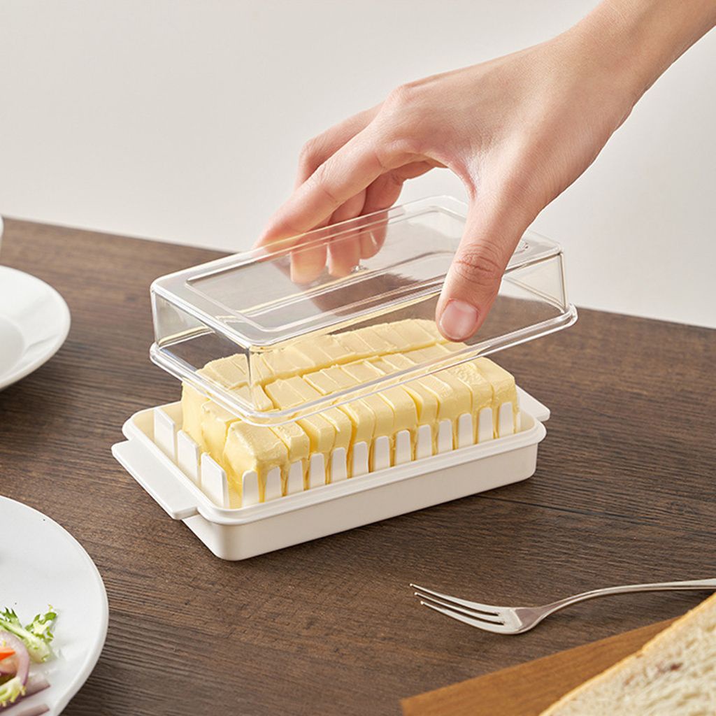 1 hộp đựng bơ phô mai tươi ngon chống bụi bằng nhựa có nắp đậy dễ làm sạch