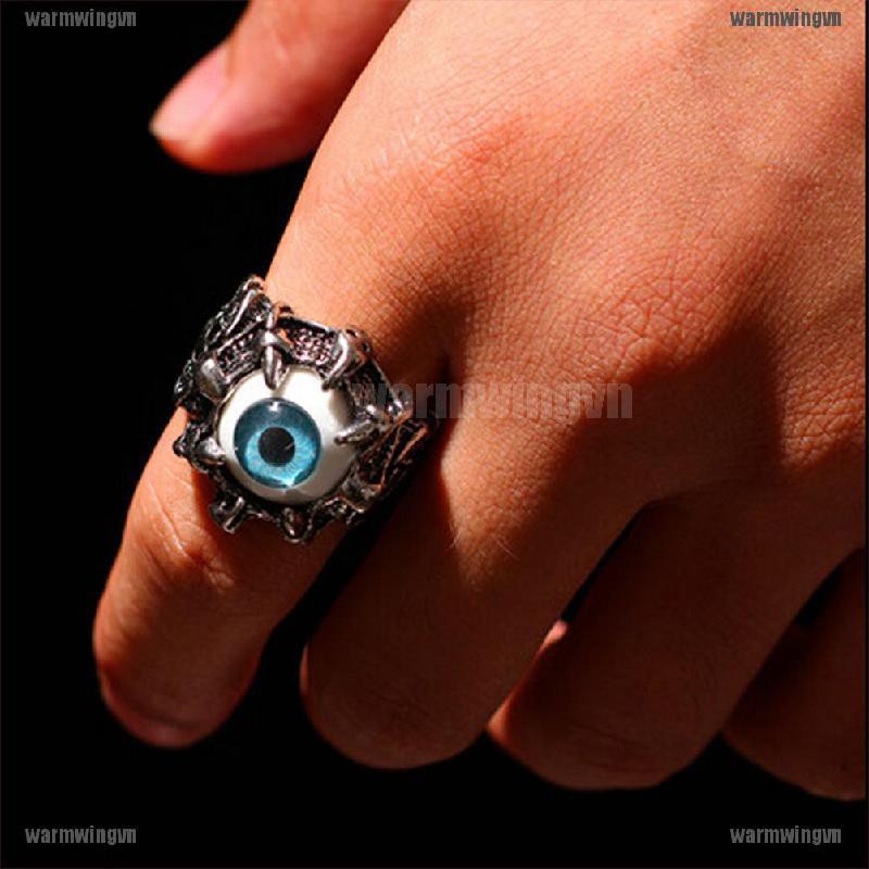 1 Nhẫn Thép Không Gỉ Hình Mắt Rồng Phong Cách Gothic Cho Nam