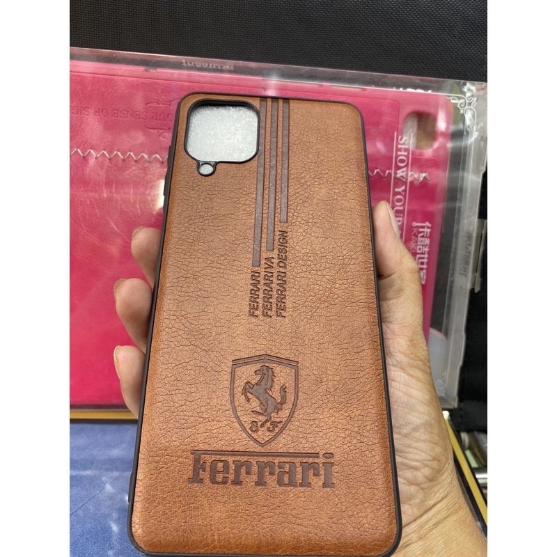 Ốp Samsung A12  dẻo kiểu da in logo