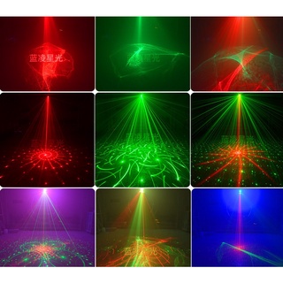 Đèn Laser LED laser nháy theo nhạc chiếu 70 hình, đèn phòng bay chiếu ánh sáng laser có điều khiển từ xa