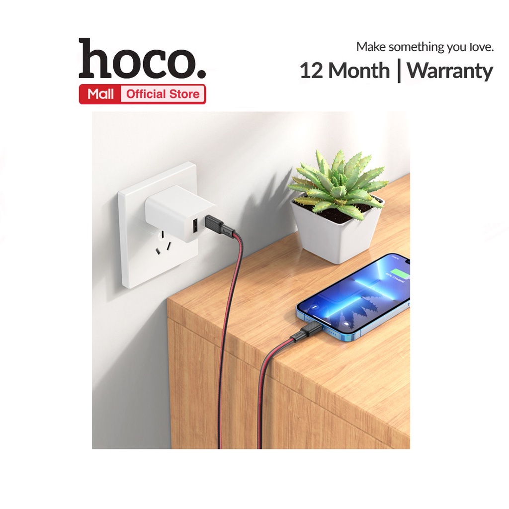 Cáp Sạc Hoco X69 PD20W Type C to IP bện dù siêu bền 1M