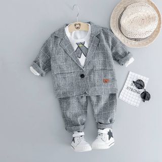 Set vest kẻ caro cho bé trai 6-16kg