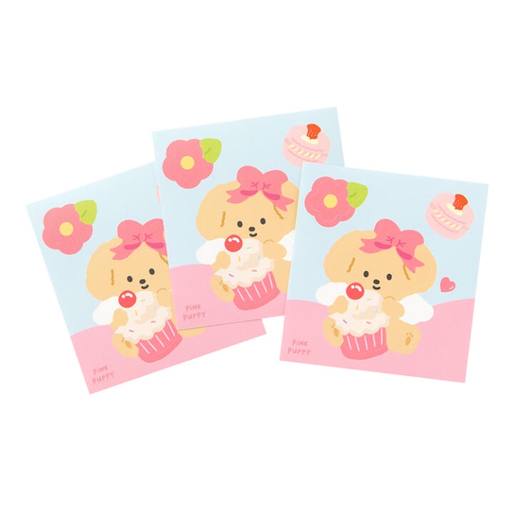 Set 3 Tấm Nhãn Dán Mini ARTBOX Hàn Quốc Hình Chó Poodle Và Bánh Ngọt Xinh Xắn