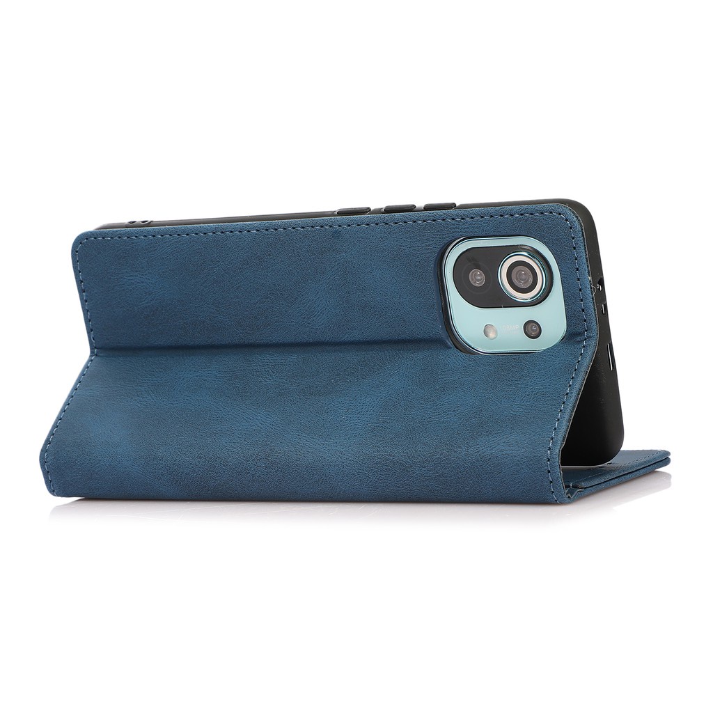 Bao da điện thoại nắp lật nam châm phong cách retro cho Xiaomi Mi 11 Pro 11 Lite Poco M3 Pro Redmi Note 10 5G