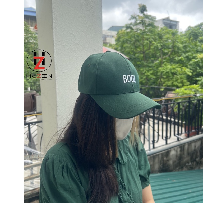 Mũ lưỡi trai Nón kết thêu chữ BOOK phong cách Ulzzang form unisex nam nữ Thời trang hazin