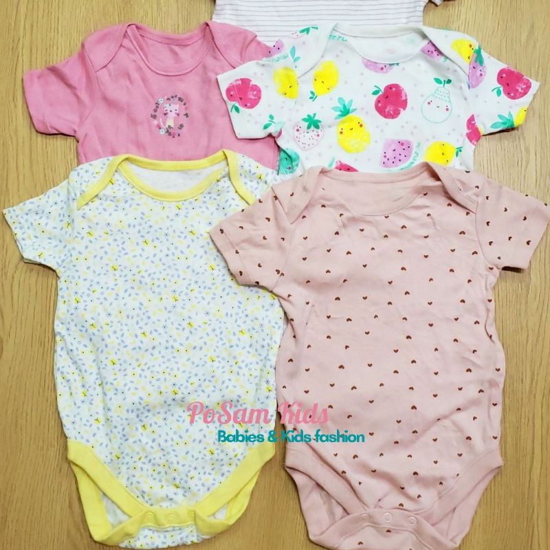 (Chọn mẫu)(Size 12-18m) Bodysuit, body chip cộc tay cho bé trai bé gái, hàng xuất xịn - PoSam Kids