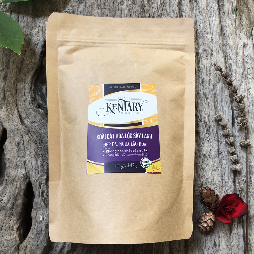 Xoài Cát Hòa Lộc Sấy Lạnh Kentary - Da Mướt Dáng Xinh - Đồ Ăn Vặt Healthy - Túi 200gr