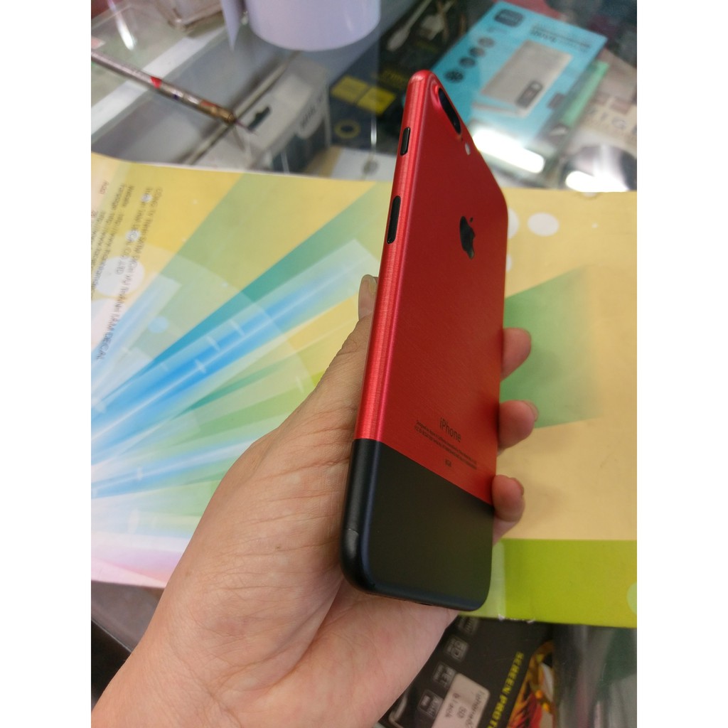 Miếng dán skin cho iPhone 7 Plus phong cách iPhone 2G màu đỏ phối đen
