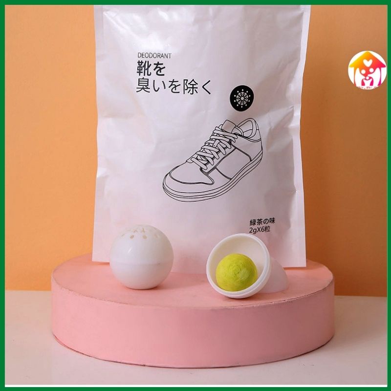 Viên bóng tròn khử mùi diệt khuẩn hút ẩm giày dép-hương thơm trà xanh