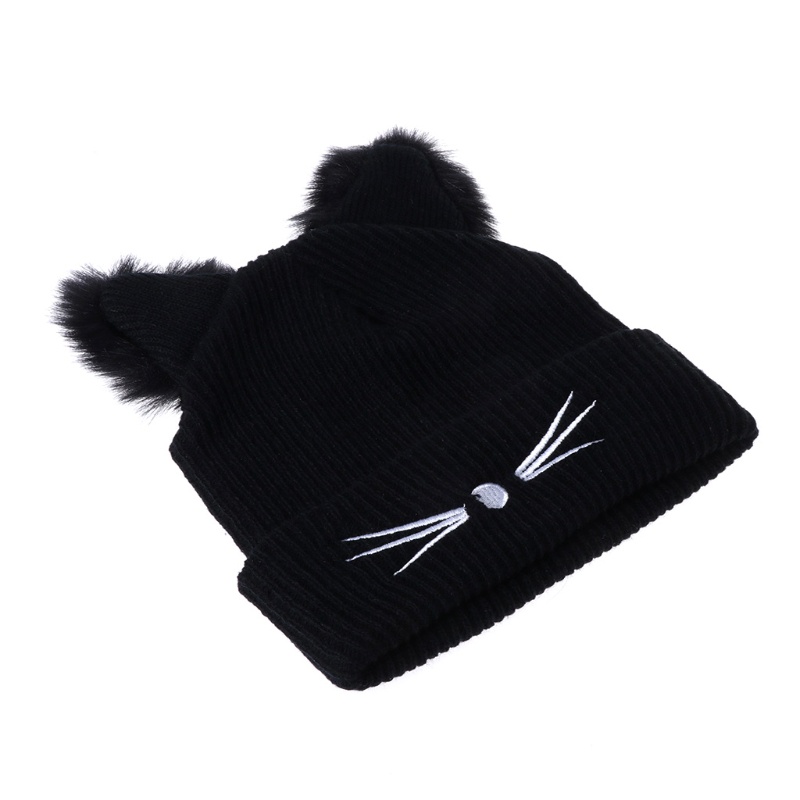 Mũ Beanie Giữ Ấm Mùa Đông Phối Lông Cho Nữ