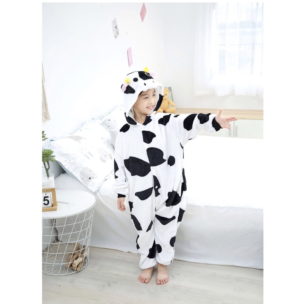 🐄  Bộ Đồ Thú Bò Sữa Trẻ Em, Bộ Đồ Thú Liền Thân Bò Sữa Cho Bé  🐄