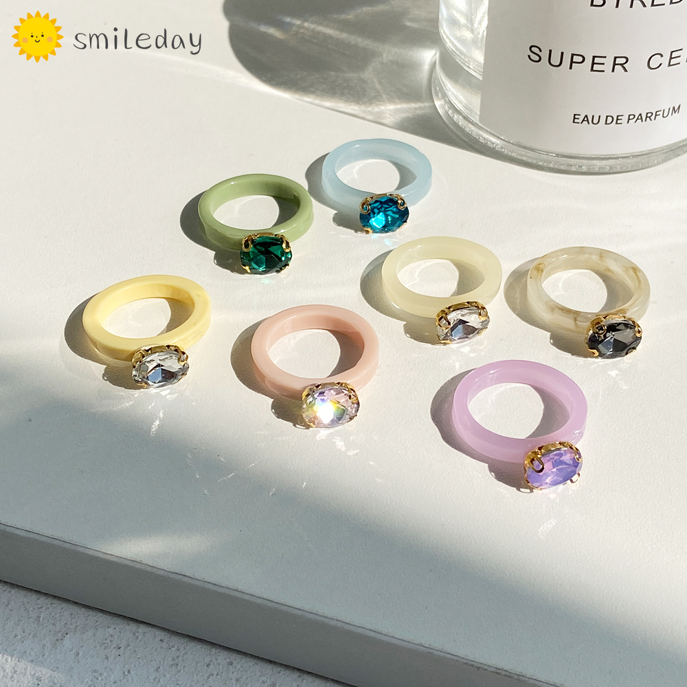 Nhẫn Đeo Tay Kim Loại Đính Đá Màu Xinh Xắn Cho Nữ