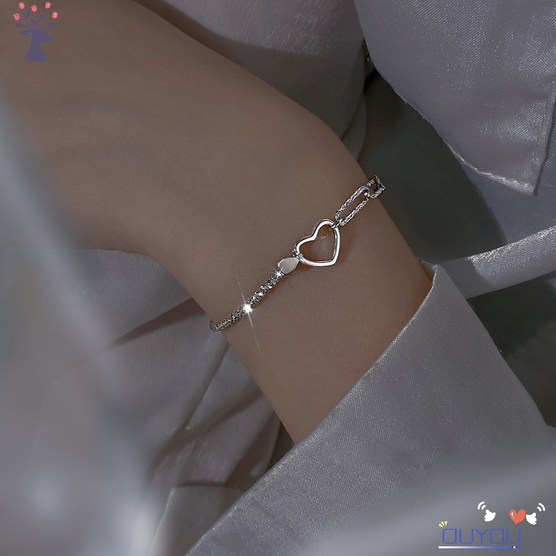 Vòng Đeo Tay Họa Tiết Trái Tim Có Thể Điều Chỉnh Kích Cỡ