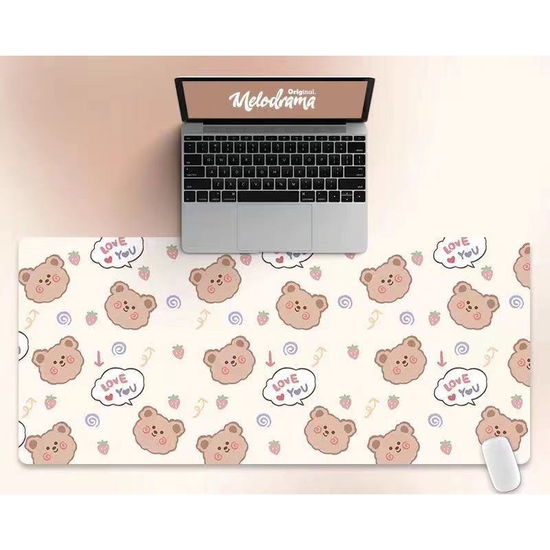 Lót chuột cỡ lớn 80x30cm, 90x40cm dày 3mm hoạ tiết cute, đáng yêu